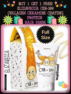 🆕️BUY 1 GET 1🎉🎉ELIZAVECCA CER-100 COLLAGEN CERAMIDE COATING PROTEIN HAIR MASK